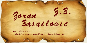 Zoran Basailović vizit kartica